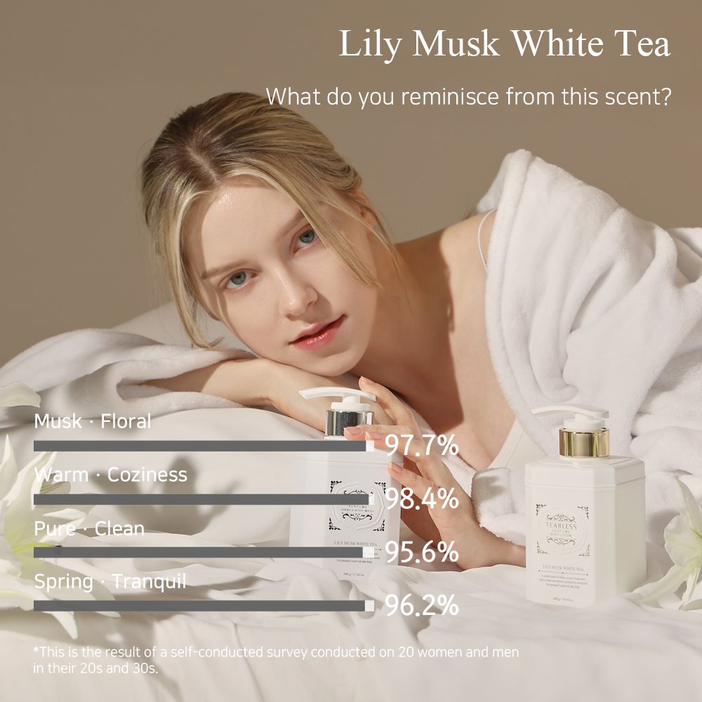 TEABLESS Lily Musk White Tea Perfume Body Lotion- Made in Korea white tea herb ceramide sage amber moisturizing nutrition