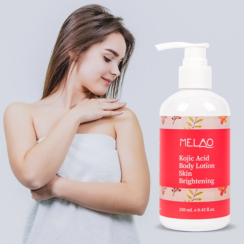 OEM/ODM MELAO Private label premium vegan organic natural skin care whitening lightening nourishing kojic acid body lotion