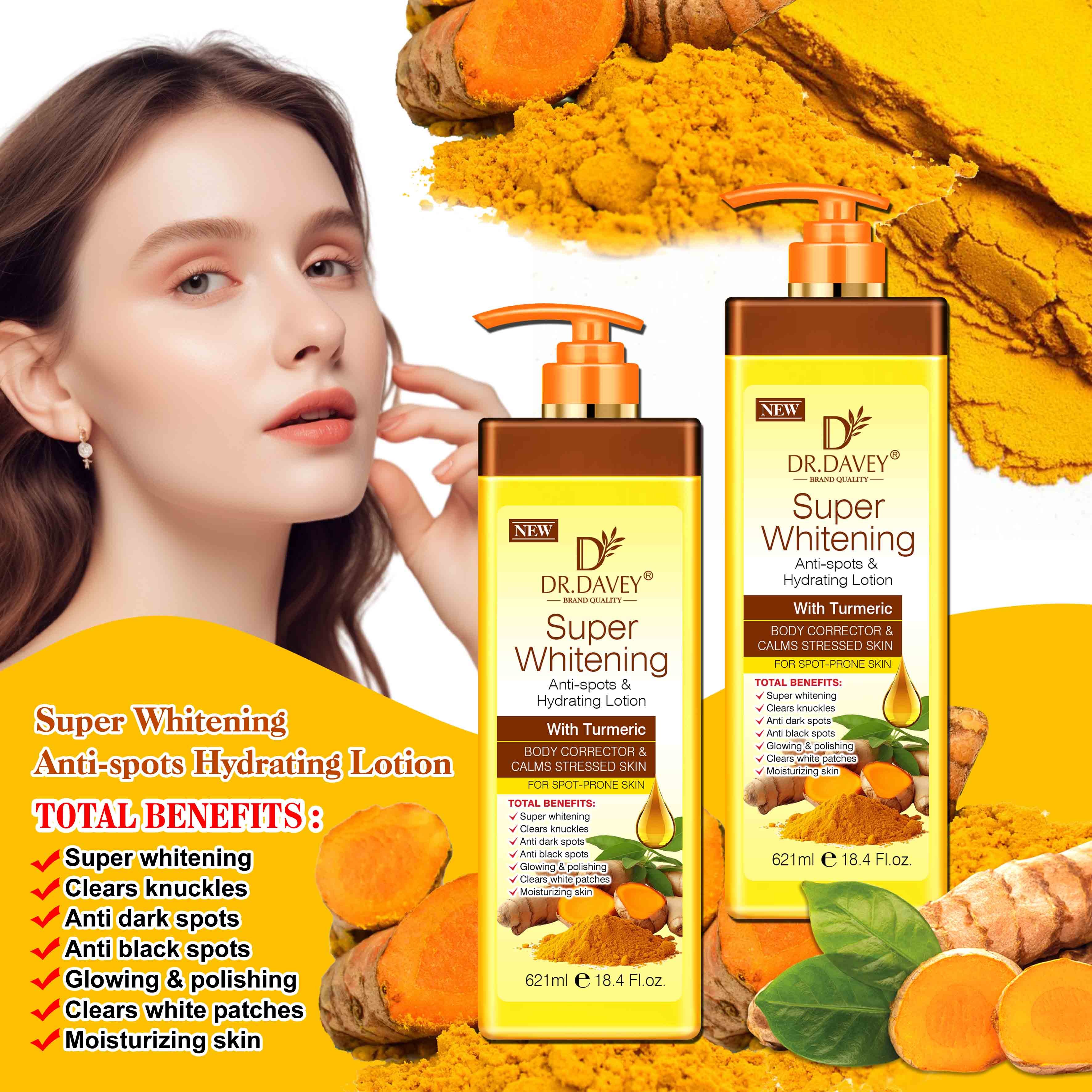 DR.DAVEY Turmeric Body Lotion Faster White Lightening Whitening Brightening Body lotion For Fair Skin
