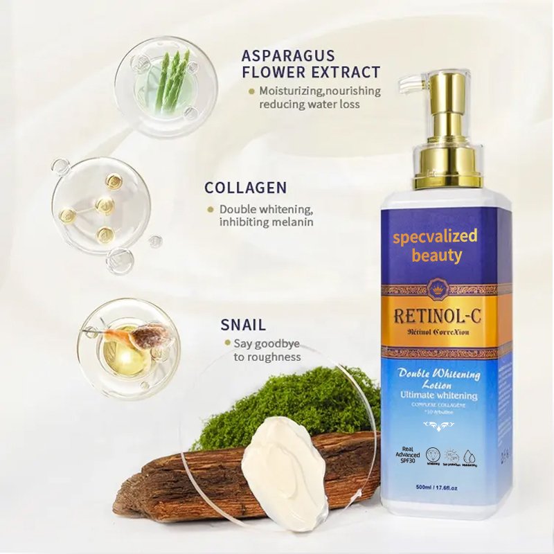 Private Label Organic Anti Stains 24H Moisturizing Niacinamide Retinol Brightening Whitening Body Lotion For Black Skin