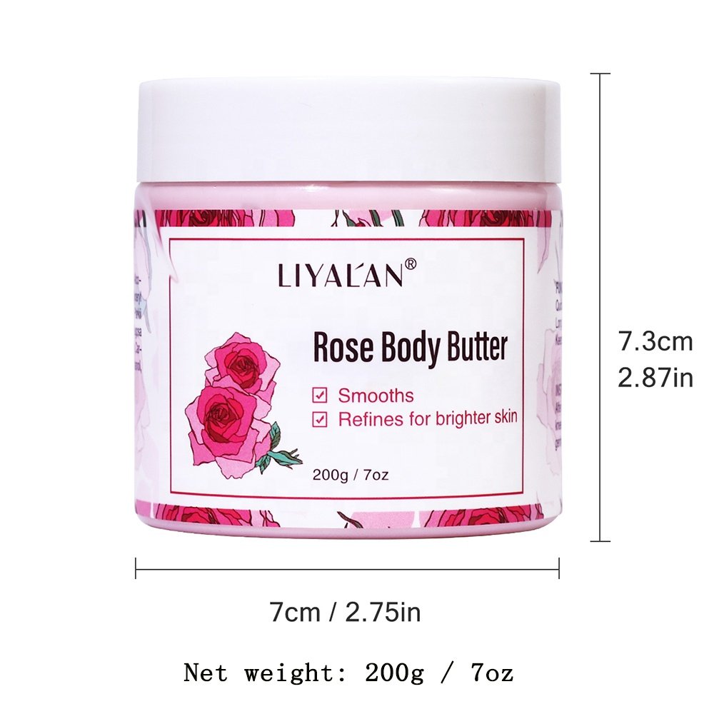 Wholesale Private Label Body Care Non-greasy Vegan Organic Rose Coconut Mango Whipped Body Butter