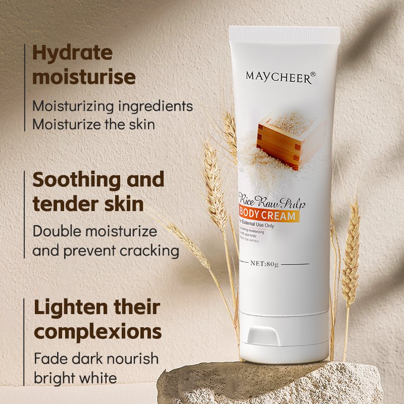 Manufacturer Natural body milk moisturizing brightening skin rice whitening Anti cracking Body lotion for skin care