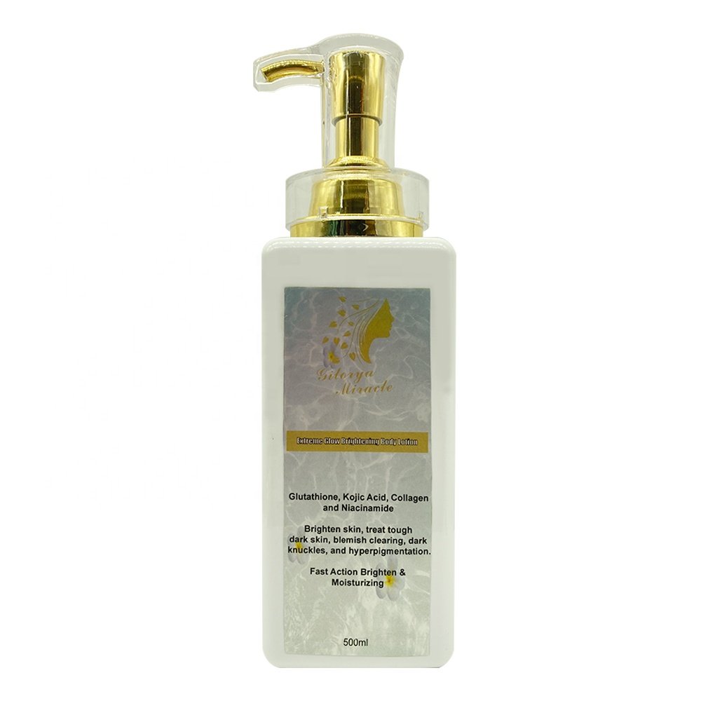 Private label lait de corps blanchissante skin care smoothing bleaching brightening beauty body lotion for black skin