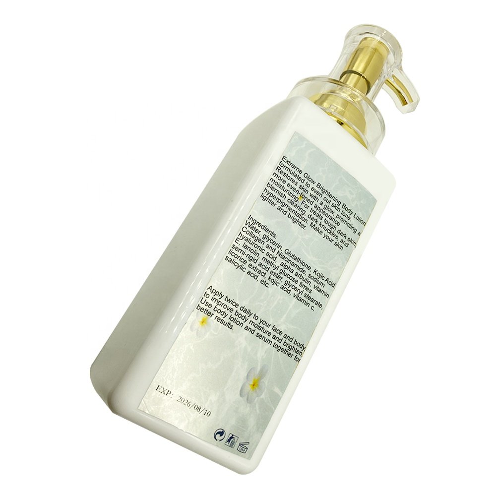 Private label lait de corps blanchissante skin care smoothing bleaching brightening beauty body lotion for black skin