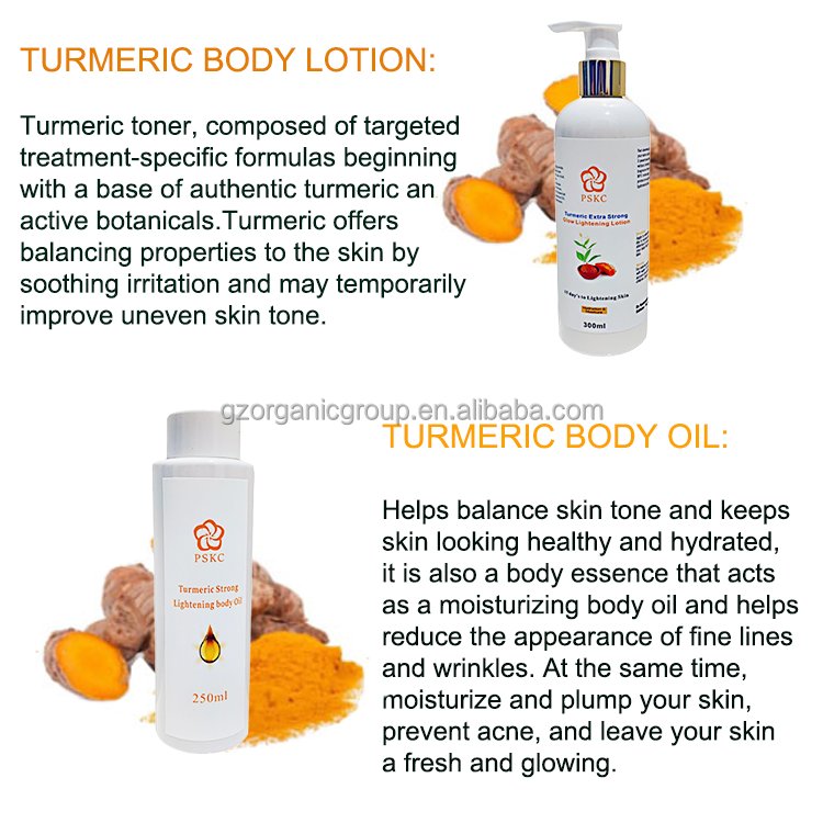 Private Label Organic Turmeric Rejuvenating Set Whitening Anti-aging Turmeric Skin Care Moisturizing Body Lotion