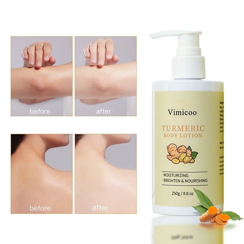 Wholesale Custom Private Label Natural Organic Beauty Moisturizing Lightening Skin Care Tumeric Body Lotion