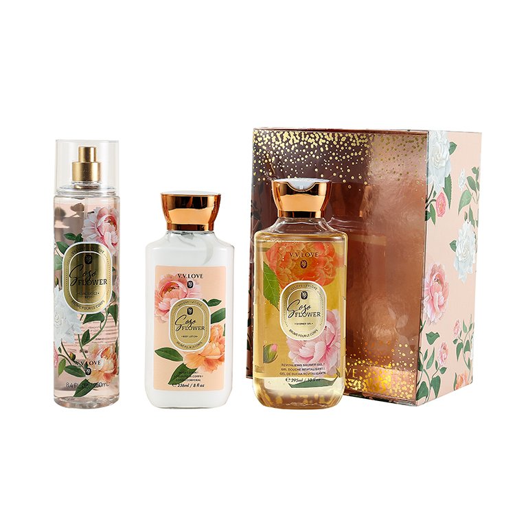 VL9062-1 VV Love 3pcs 236ML body lotion 295 ML wash 250ML bodyworks mist perfume bath gift set for women