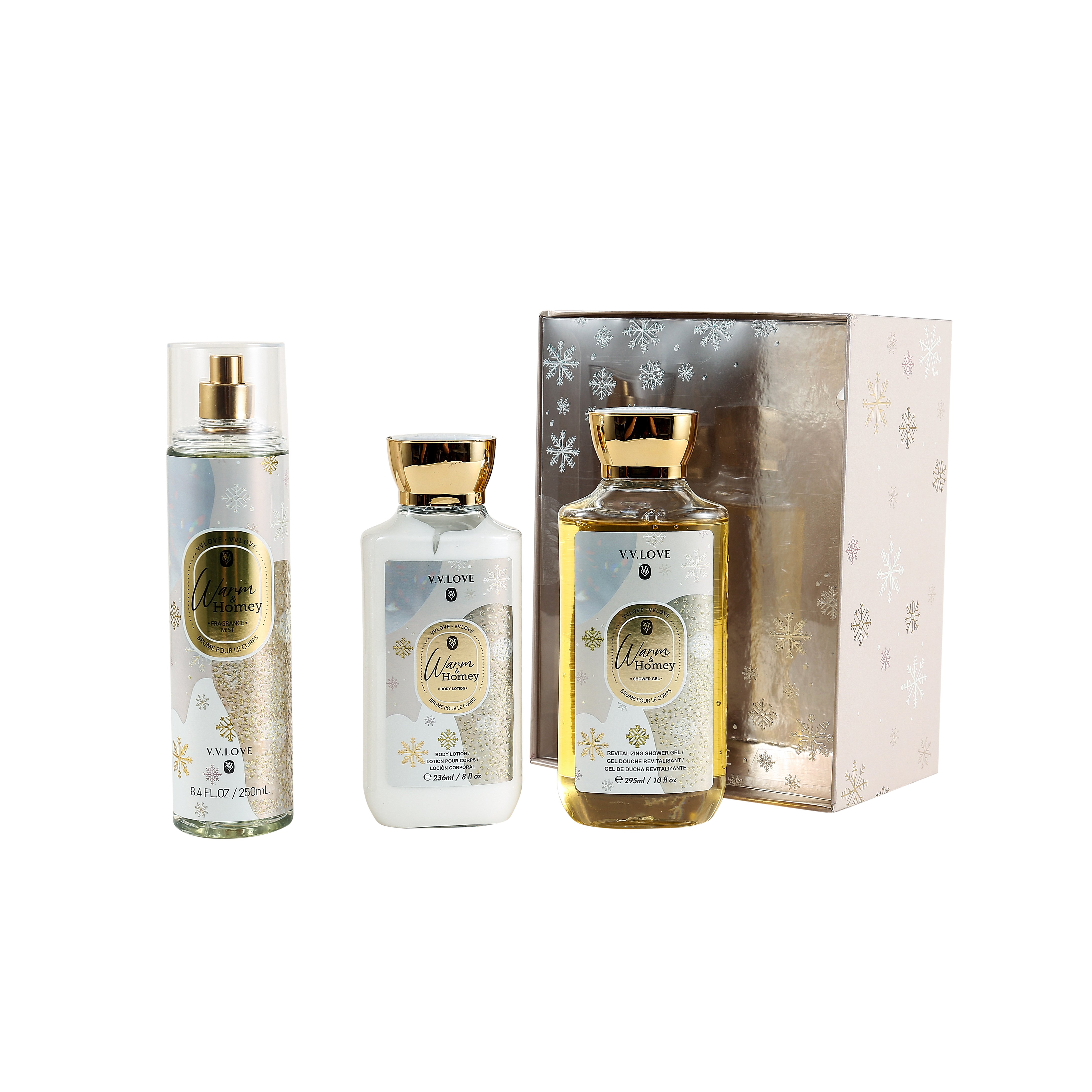 VL9062-1 VV Love 3pcs 236ML body lotion 295 ML wash 250ML bodyworks mist perfume bath gift set for women