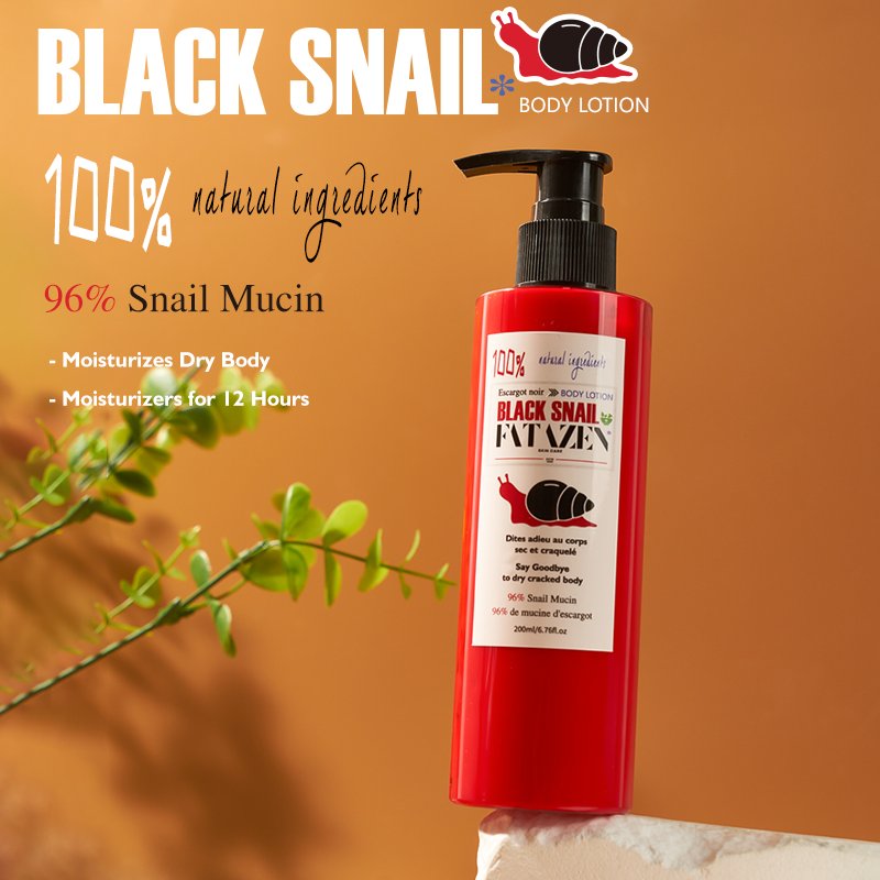 FATAZEN Skincare Product Organic Whitening Lotion Moisturizing Body Cream Moisturizer Soothing Black Snail Mucin Body Lotion