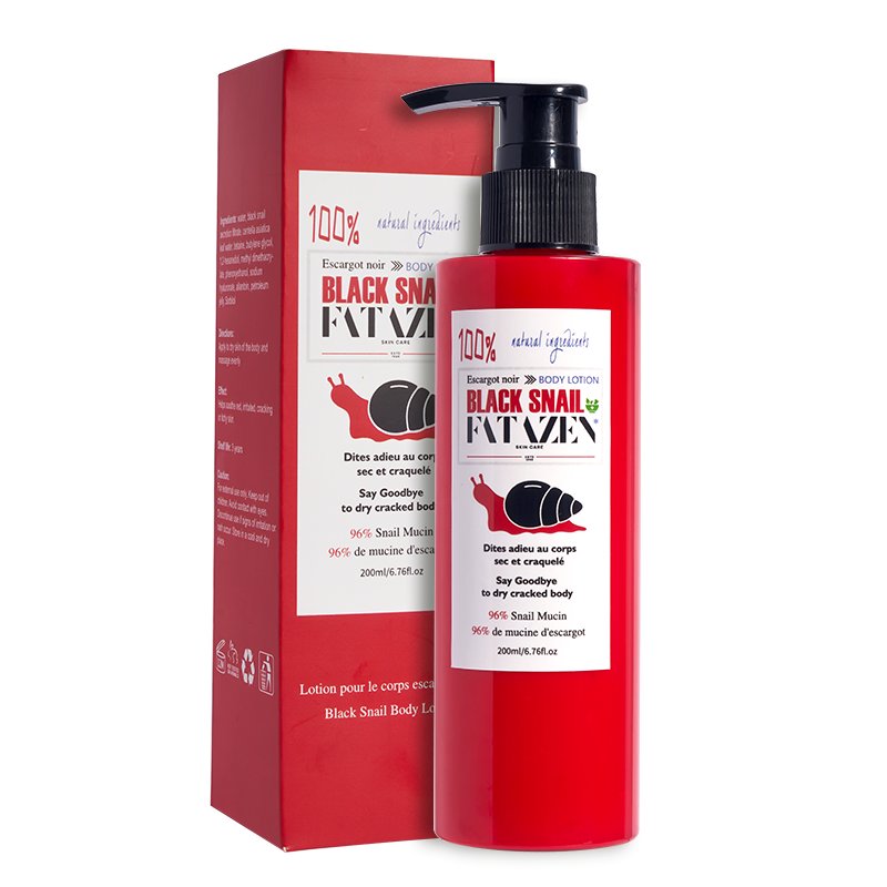 FATAZEN Skincare Product Organic Whitening Lotion Moisturizing Body Cream Moisturizer Soothing Black Snail Mucin Body Lotion