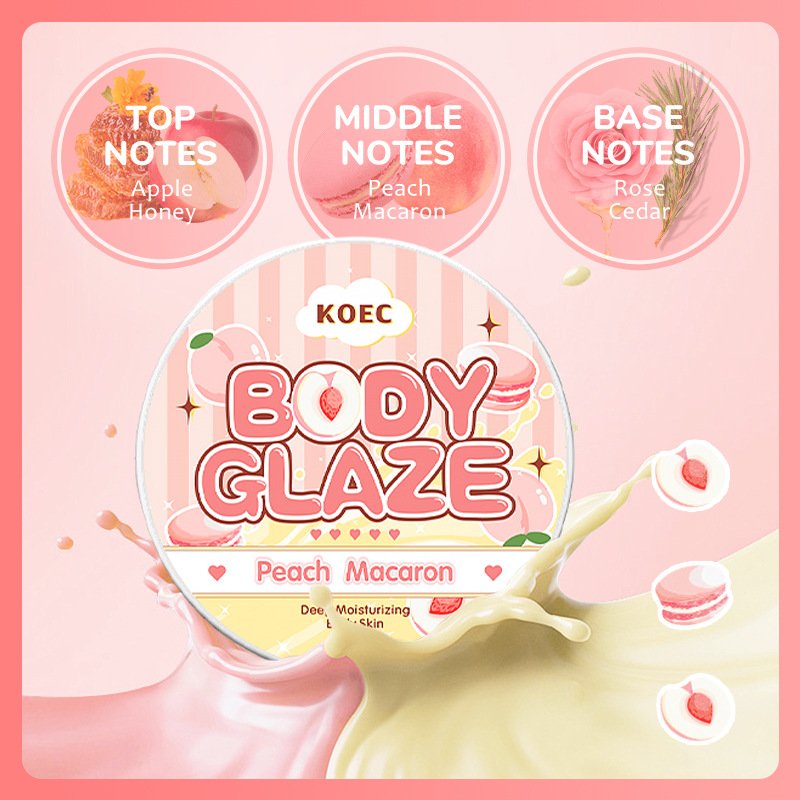 korean organic peach scented customize body lotion moisturizer glaze butter body moisturizing cream lotion for dry skin