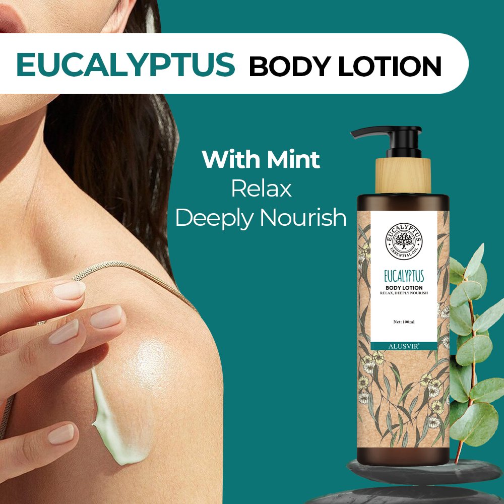Private Label Women's Body Care Natural Eucalyptus Mint Moisturizing Lotion Nourishing Dry Skin Featuring Shea Butter Aloe Vera