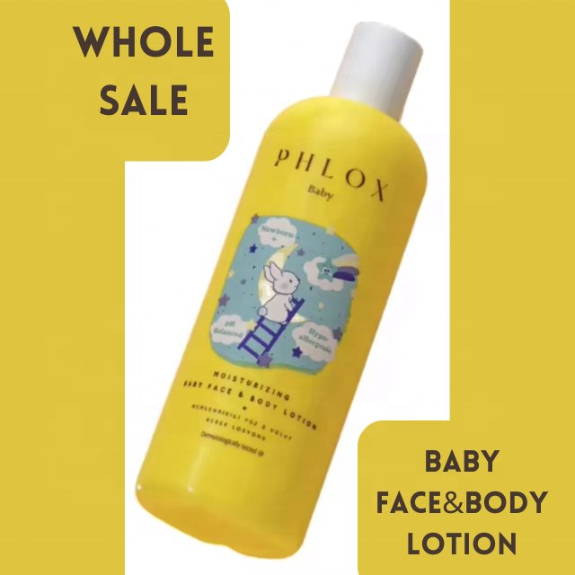 PHLOX Moisturazing Face & Body Baby Lotion Nourishing Organic Aloe Vera Pearl Minerals Premium Quality for Baby Care 400 ml