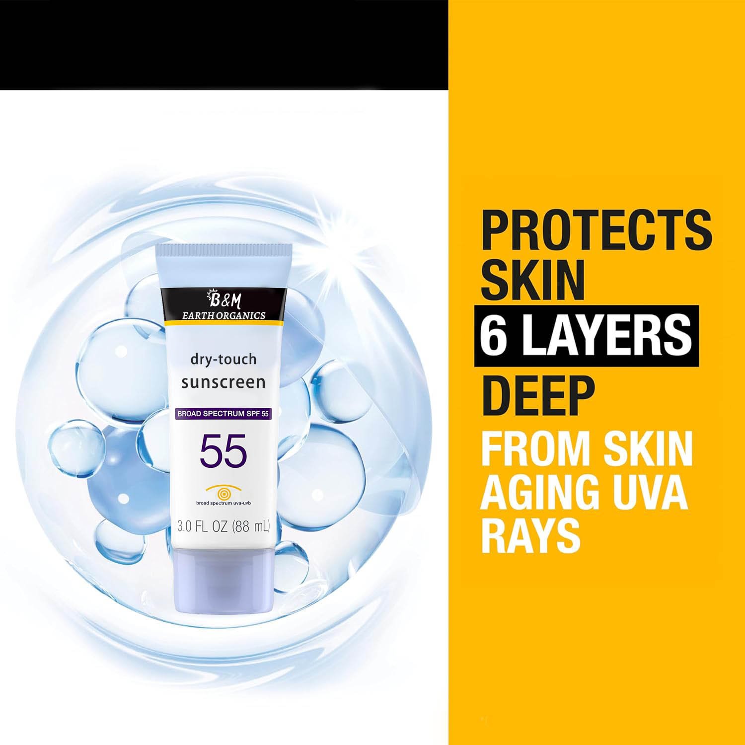 Dry Touch Sunscreen Lotion Broad Spectrum SPF 55 Protection Lightweight Water Resistant Face & Body Sunscreen Non Greasy