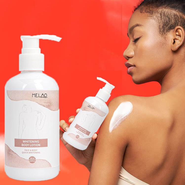 MELAO Black Skin Bleaching Moisturizing Vitamine C Milk Whitening Bodi Cream Face Body Lotion For Women Men Dry Skin