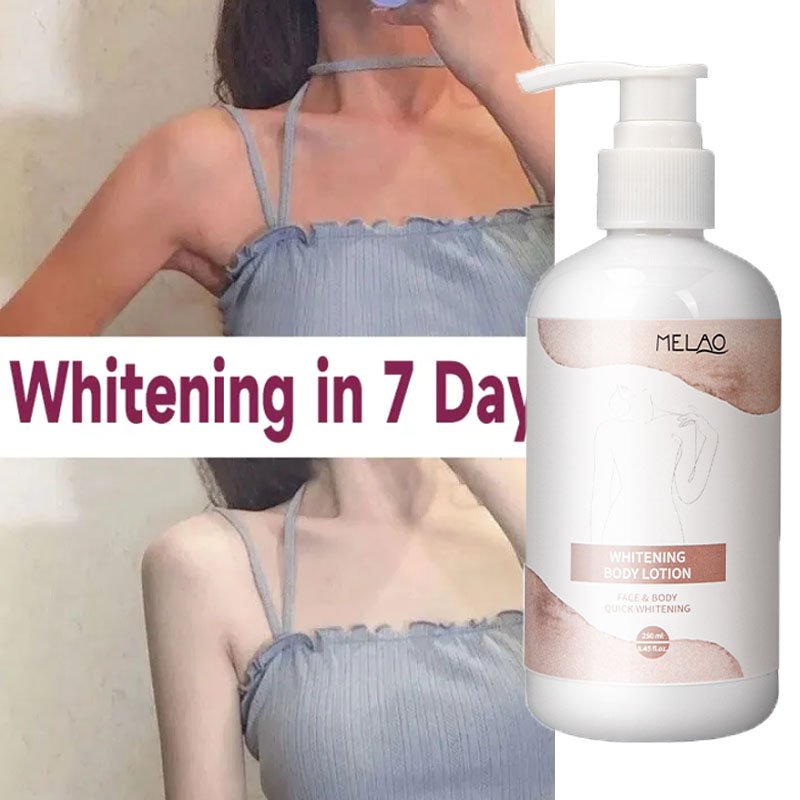 MELAO Black Skin Bleaching Moisturizing Vitamine C Milk Whitening Bodi Cream Face Body Lotion For Women Men Dry Skin