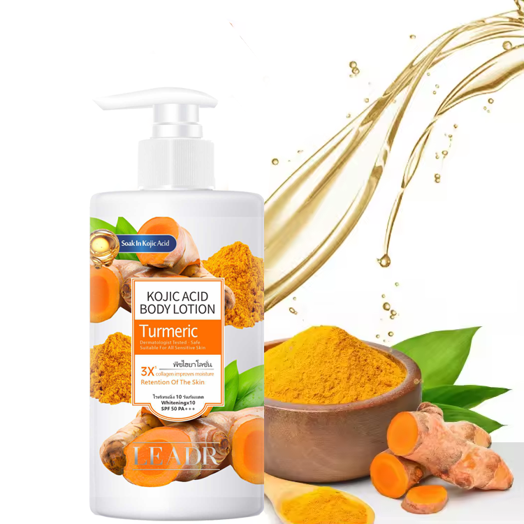 Private Label 300ml Men Women Anti Dark Spots Moisturizing Whitening Vitamin C Turmeric Kojic Acid Body Lotion