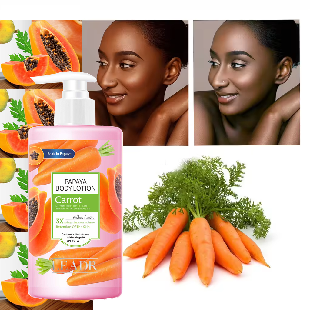 Customize Natural Body Care Products For All Skin Moisturizing Nourishing Whitening Papaya Carrot Body Lotion