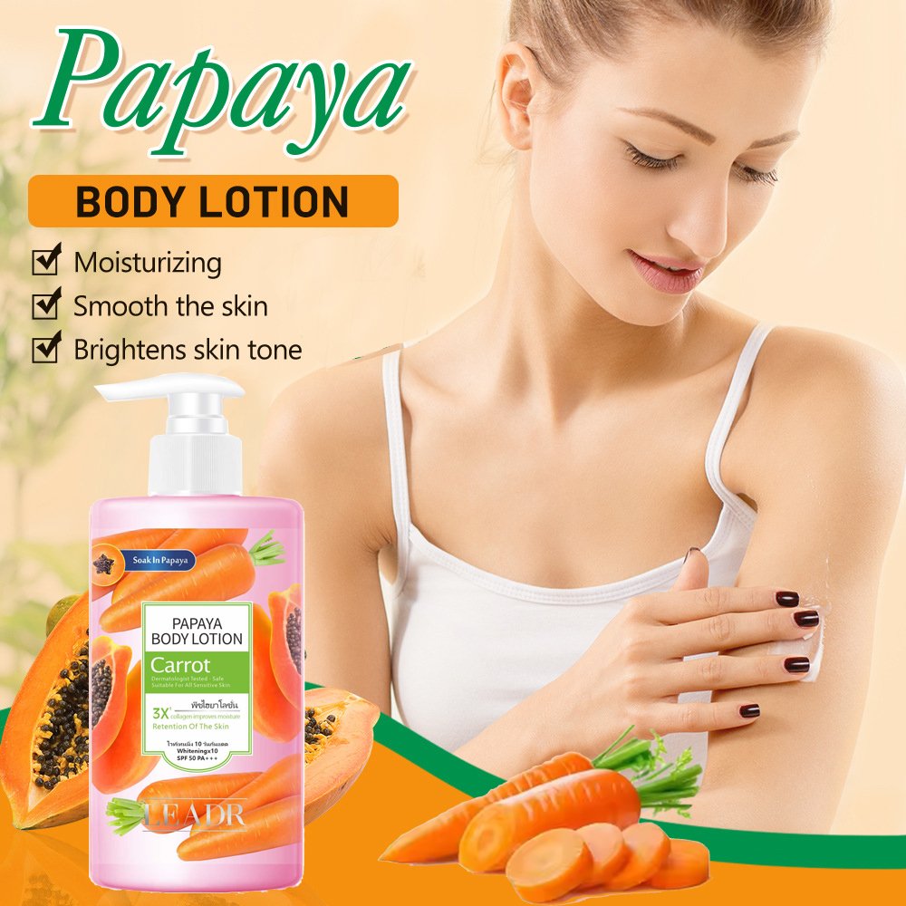 Customize Natural Body Care Products For All Skin Moisturizing Nourishing Whitening Papaya Carrot Body Lotion