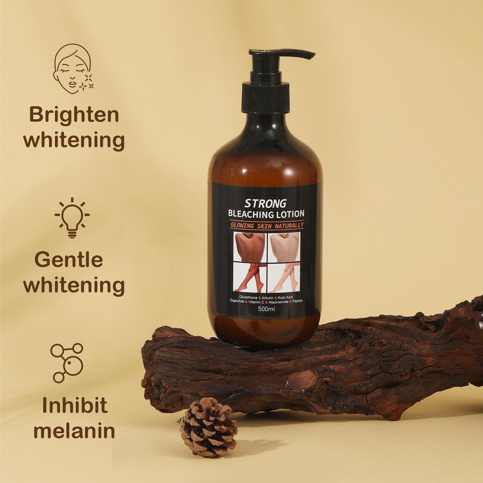 Spot skin care body cream glutathione kojic acid papaya arbutin vitamin C niacinamide body lotion wholesale