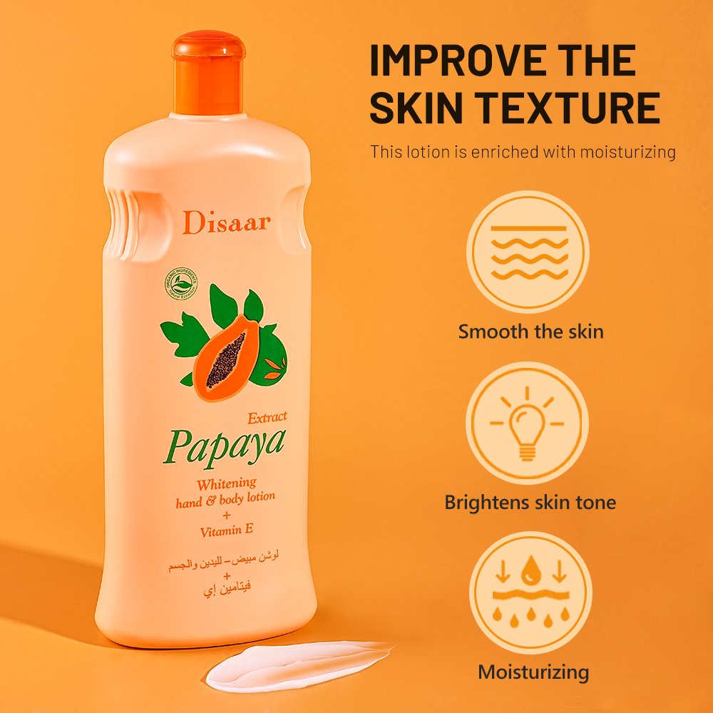 Disaar Organic Papaya Moisturizing Body Lotion With Vitamin E Smooth Skin Brightening Lotion Dark Spot Remover Cream Products