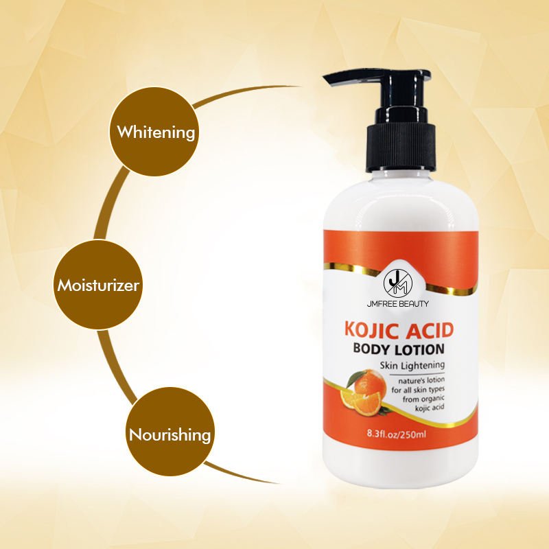 JMFREE Oem/Odm Private Label Premium Vegan Organic Natural Skin Care Whitening Lightening Kojic Acid Body Lotion