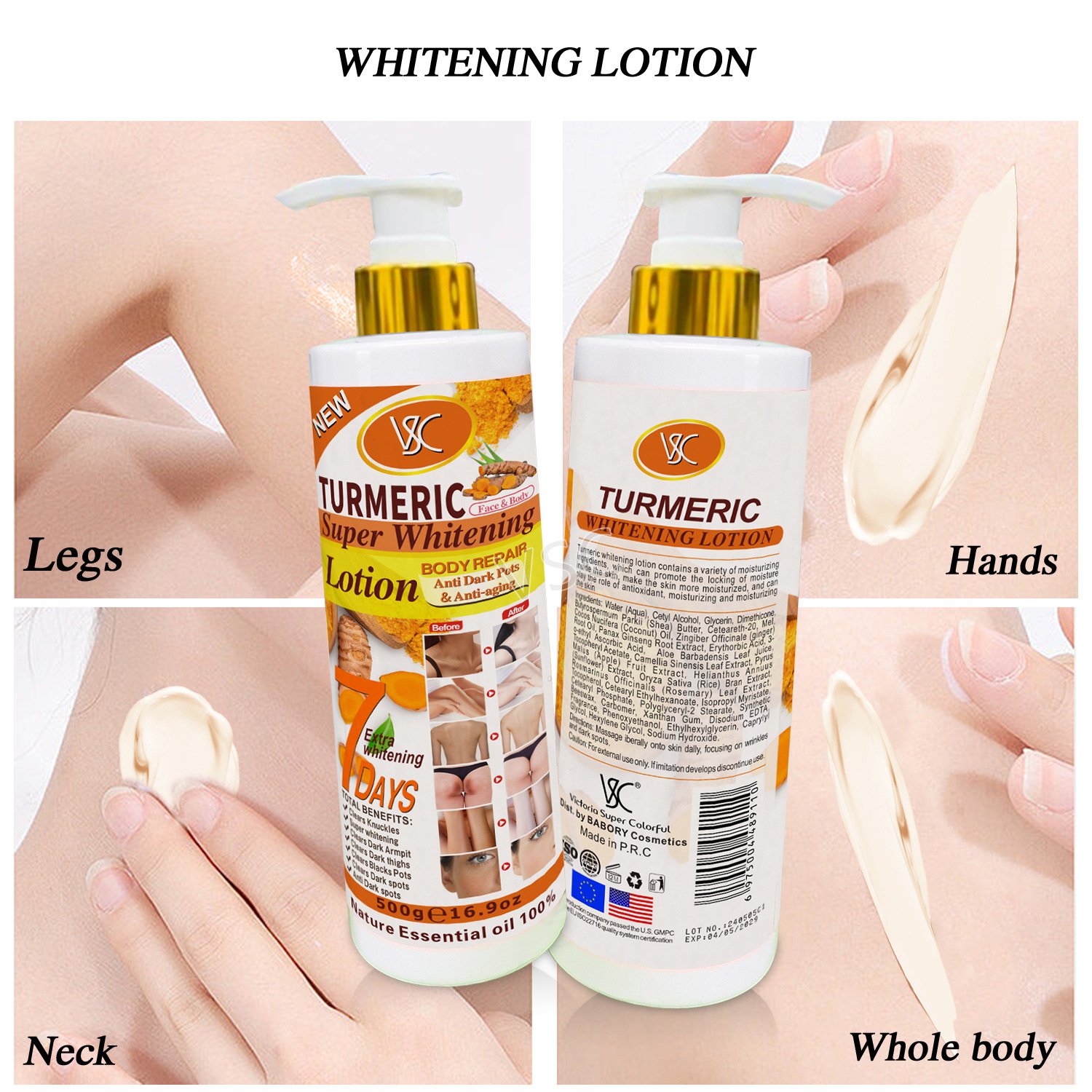 500ml Private Part Underarm Whitening Lotion Skin Dark Spot Body Cream For DarkSkin