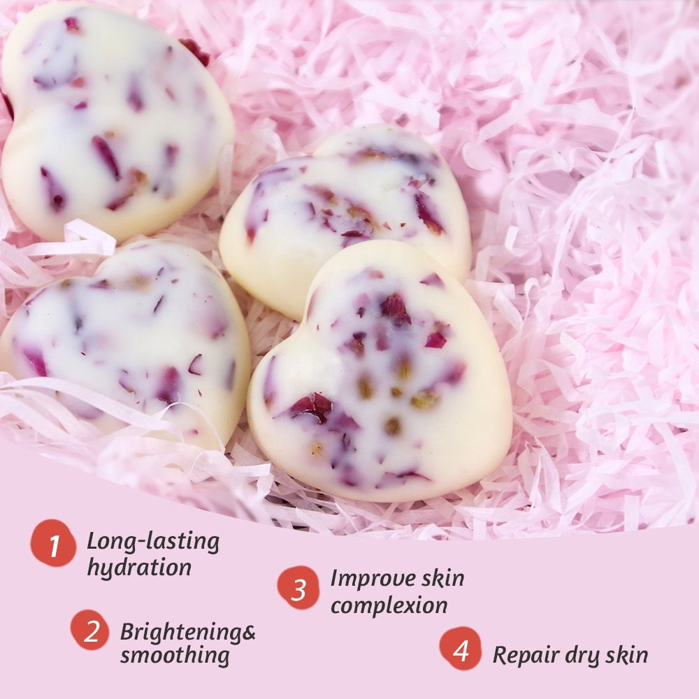 Custom Dry Skin Moisturizing Nourishing Handmade Natural Shea Butter Rose Solid Body Lotion Bars
