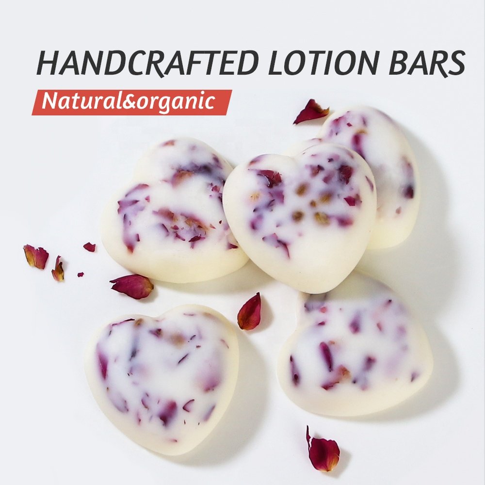 Custom Dry Skin Moisturizing Nourishing Handmade Natural Shea Butter Rose Solid Body Lotion Bars