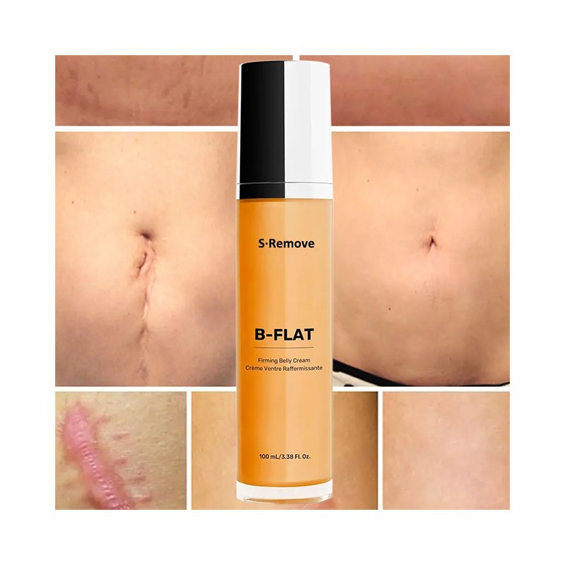 Private Label B-Flat Firming Belly Cream Smoothing Tightening Lift Stretch Mark Removal Cream Moisturizing Body Massage Lotion