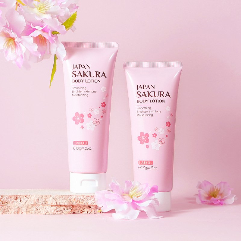 Laikou Cherry Blossom Whitening and Moisturizing Soften Aging Skin Care Milk Brightening Smoothing Japan Sakura Body Lotion