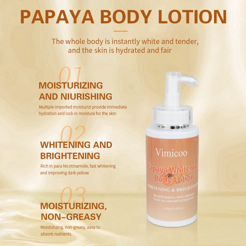Best Private Label Organic Whitening Brightening Body Care Lotion Papaya Body Lotion For Dry Black Skin
