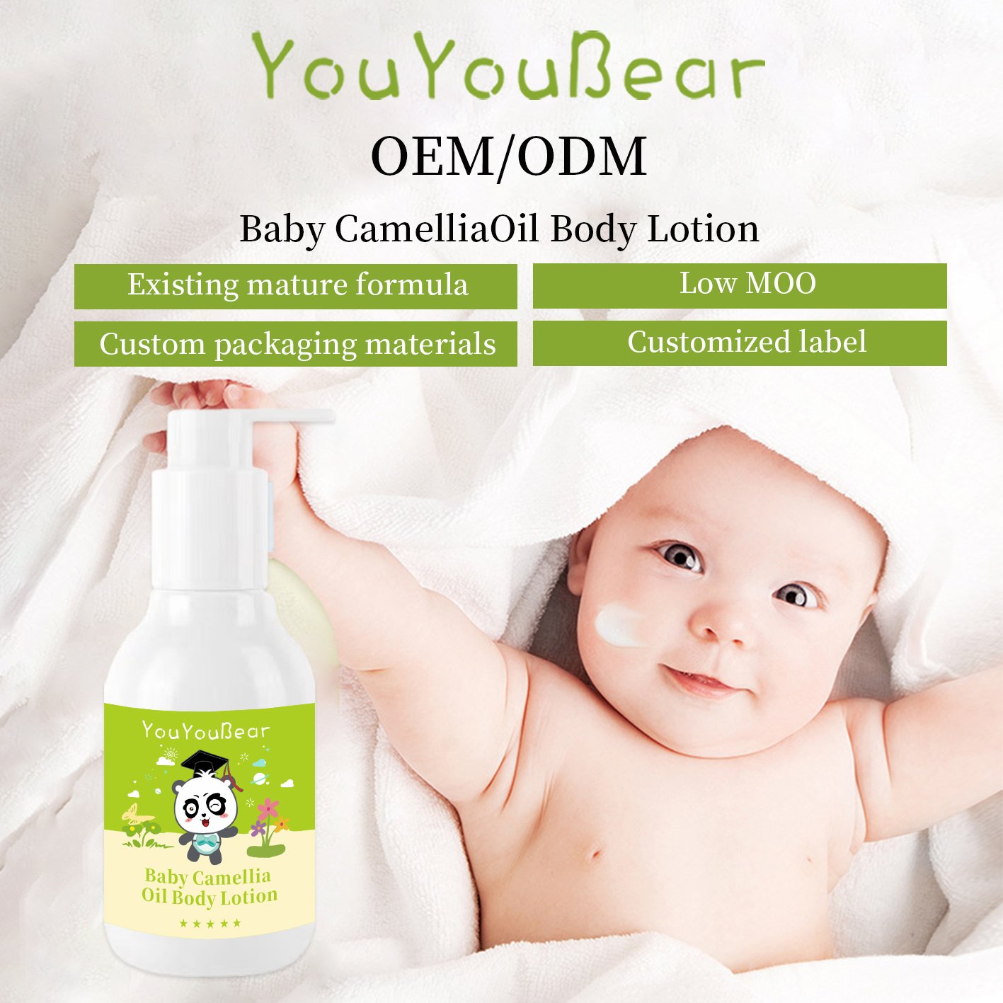 Baby Camellia Oil Body Milk Natural Calming Comfort Moisturizing Cream Relax Soothing Dryness Skin Baby Body Lotion