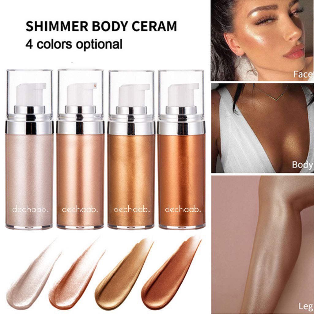 Dechaab Private Label Body Glitter Glow Cosmetic Skin Lightening Creams Highlighting Illuminating Shimmer Body Lotion
