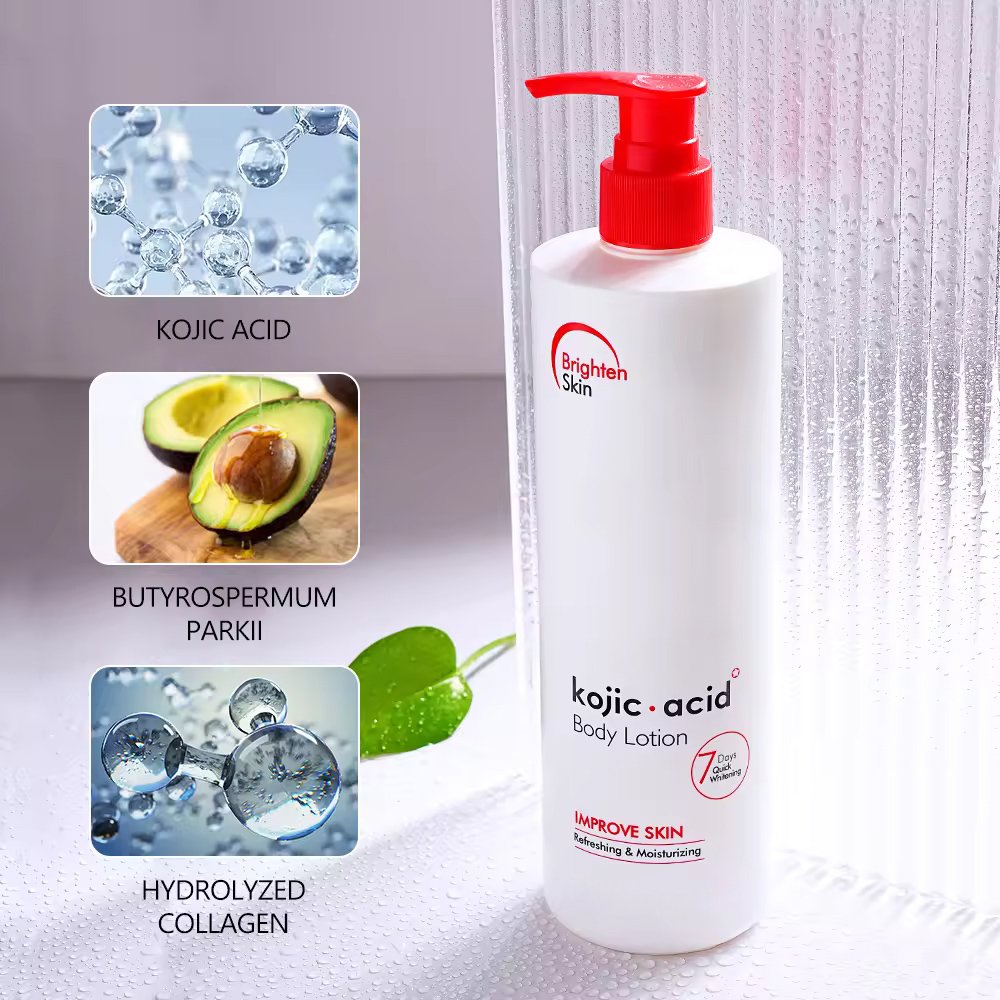 OEM ODM 7 Days Quick Whitening 3 in 1 Kojic Acid Collagen Glow Moisturizing Refreshing Body Lotion for Women