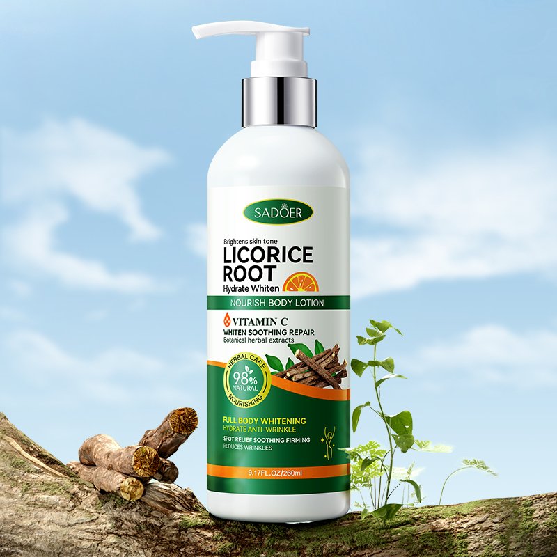SADOER OEM ODM Private Label Liquorice Vitamin C Moisturizing Whitening Nourishing Body Lotion Autumn And Winter Body Lotion Wholesale