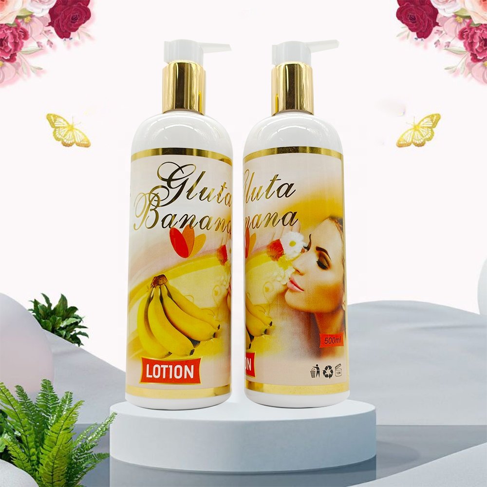 7 days Results Gluta Banana remove dark spots fade pimples dark circles anti stretch marks bleaching brightening body lotion