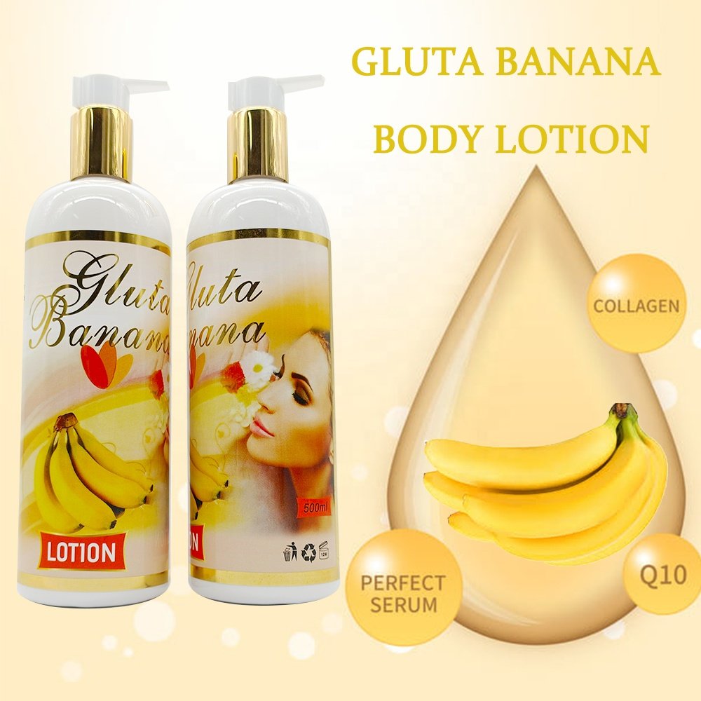7 days Results Gluta Banana remove dark spots fade pimples dark circles anti stretch marks bleaching brightening body lotion