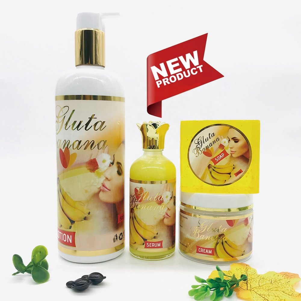 7 days Results Gluta Banana remove dark spots fade pimples dark circles anti stretch marks bleaching brightening body lotion