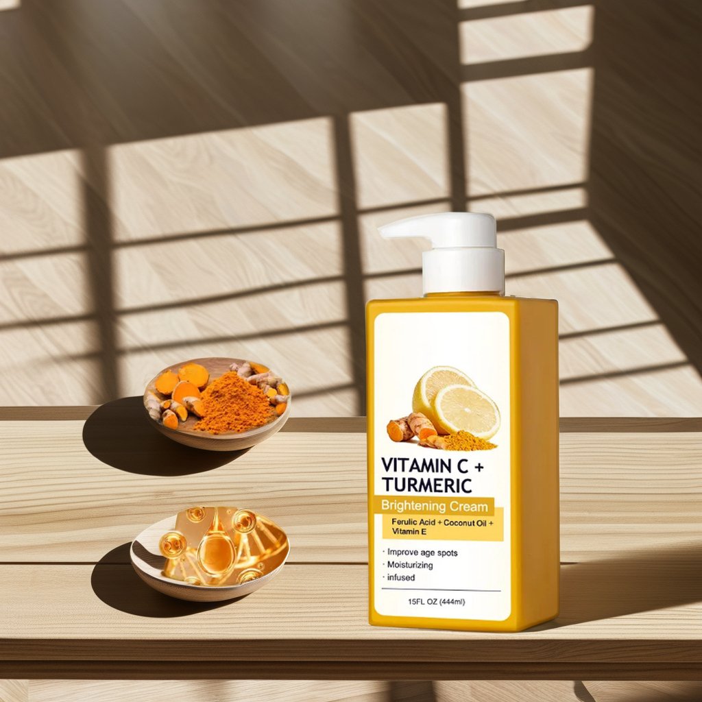 OEM Body Lotion Turmeric Vitamin C Moisturizing Cream Strong Whitening Brightening Effects Vegan Collagen Black Moisturizing