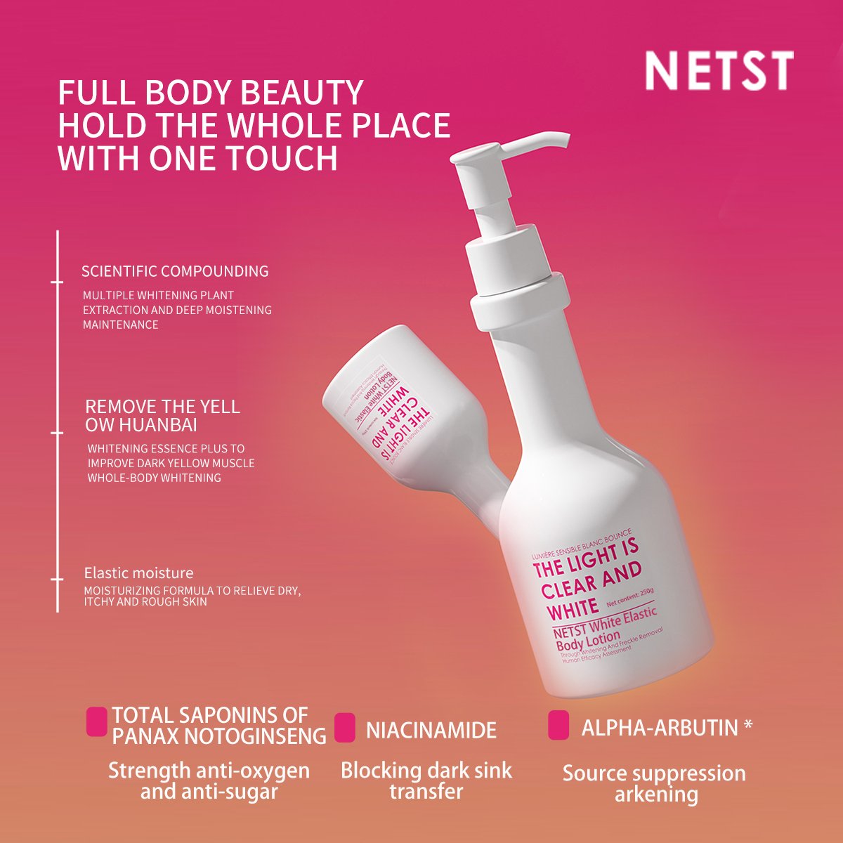 Customizable full body whitening and moisturizing niacinamide whitening and moisturizing body lotion