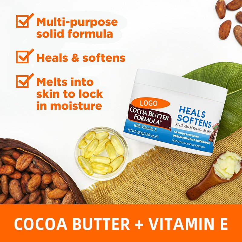 Private Label Cocoa Butter Formula Solid Lotion With Vitamin E Intense Moisturizing Body Cream