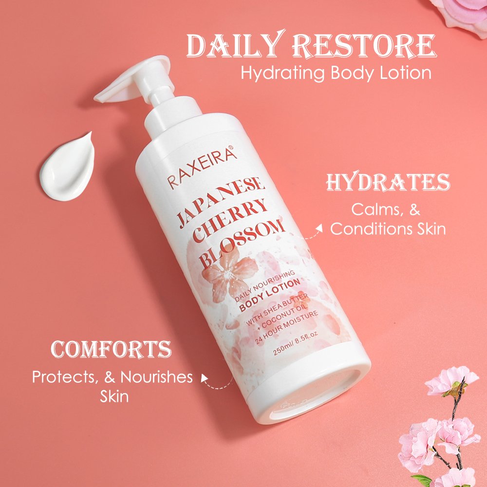 Wholesale Shea Butter Vegan Nourishing Body Cream And Lotion Japanese Cherry Blossom Body Moisturizer Lotion Whitening Skin