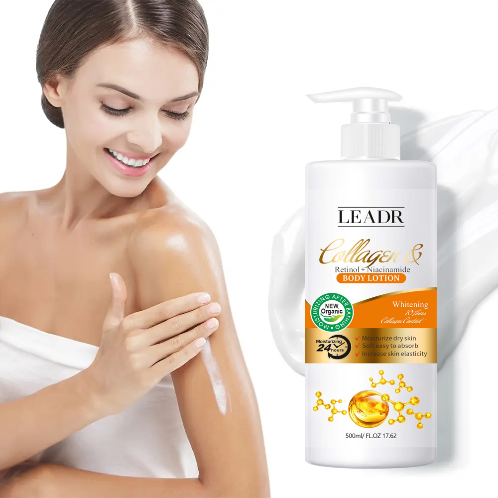 Natural Highly Moisturizing 500ml Body Milk Collagen Anti-Aging Nourishing Body Skin Lotion Retinol Whitening Body Cream