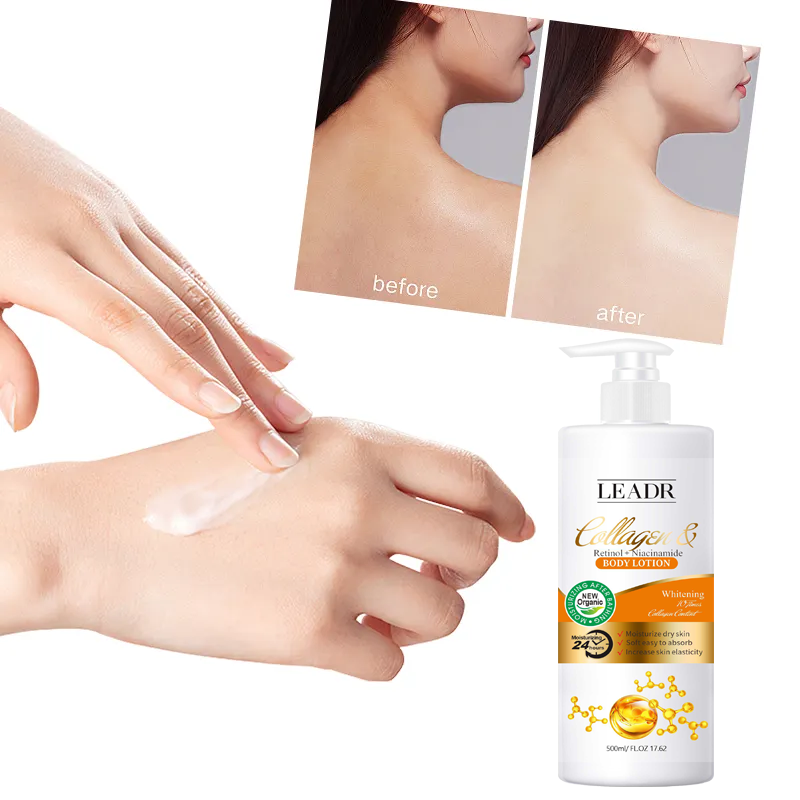 Natural Highly Moisturizing 500ml Body Milk Collagen Anti-Aging Nourishing Body Skin Lotion Retinol Whitening Body Cream