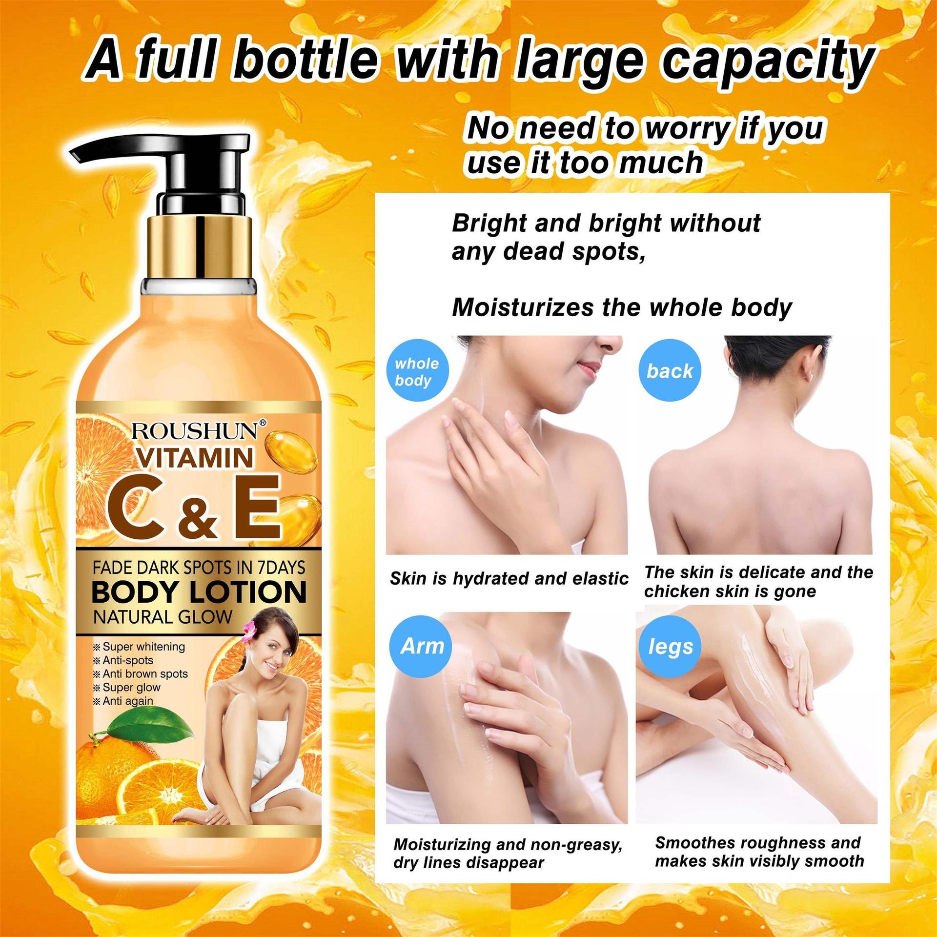 Gluta Whitening Bleaching and Strong Whitening Body Lotion Hydrating Soothing Beauty Body Care Loltion 500ml