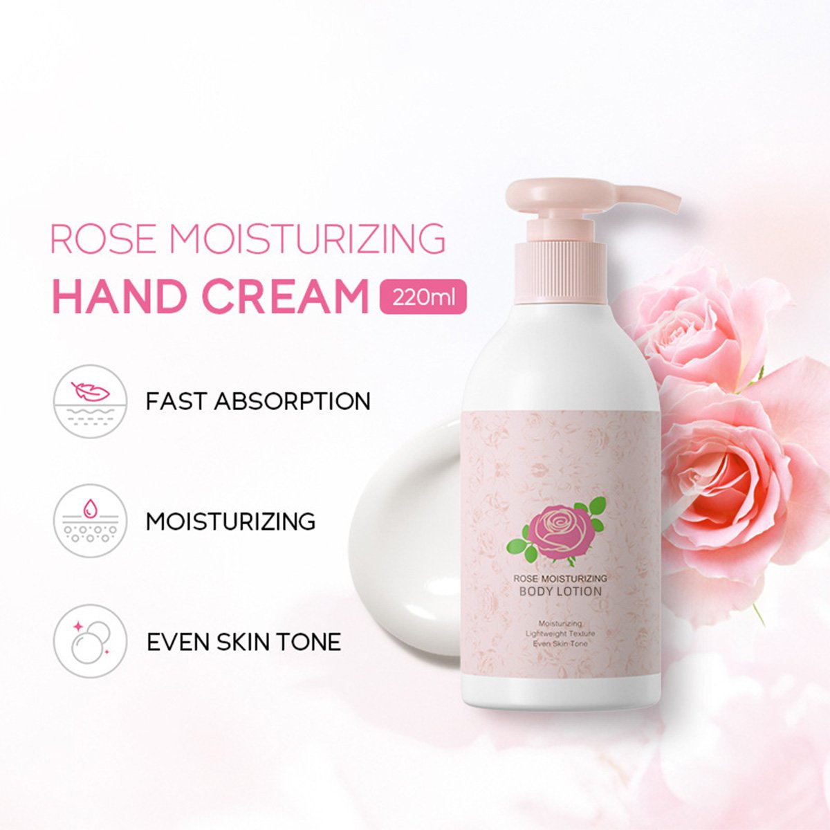 Private Label Rose Skin Care Hand And Body Hydrating Lotion Smooth Moisturizing Whitening Body Lotion