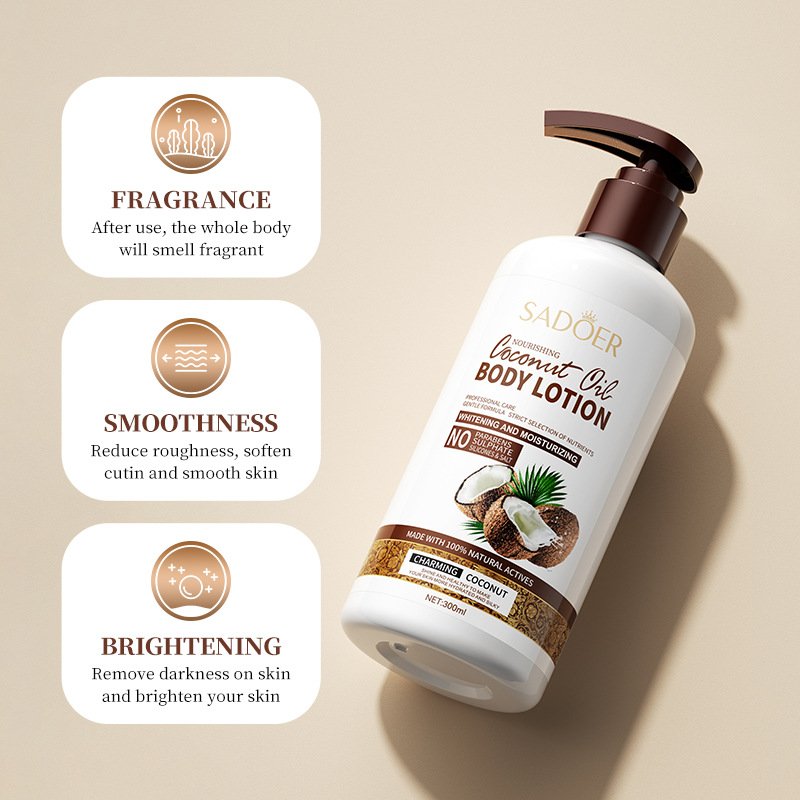 SADOER Coconut Body Cream Hydrating Moisturizing and Whiting Body Lotion