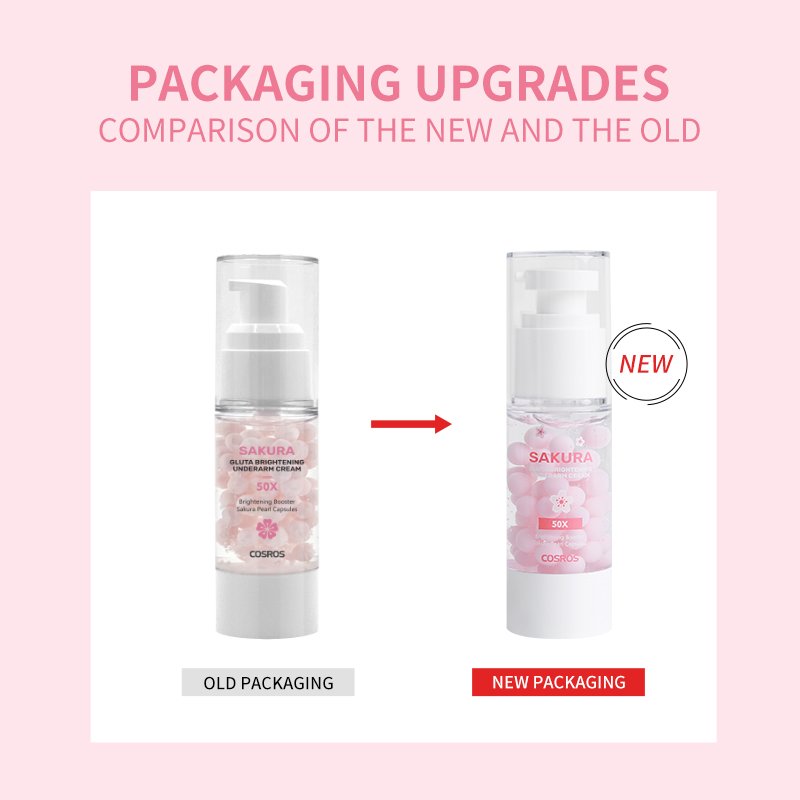Custom Logo 30g Sakura Pearl Capsules Gluta Underarm Whitening Cream Body Armpit Area Brightening Serum Lotion