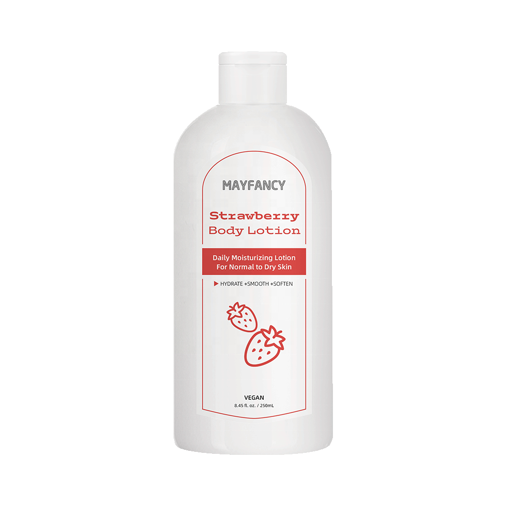 Fragrant Fruits Strawberry Body Cream with Squeeze Bottle Private Label Perfume Moisture Body Lotion for Unisex Adults Female